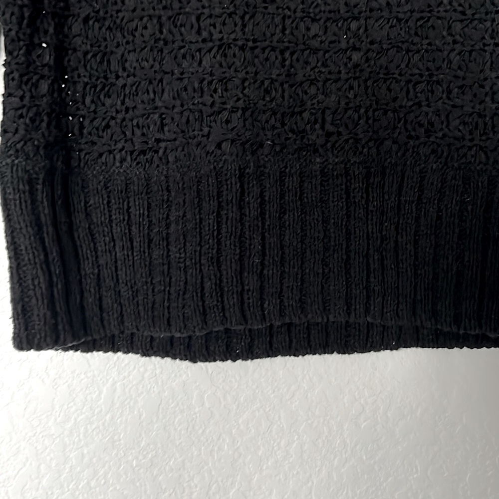 Calvin Klein Crochet Sweater Blouse Black Size Small Preowned - Picture 6 of 9